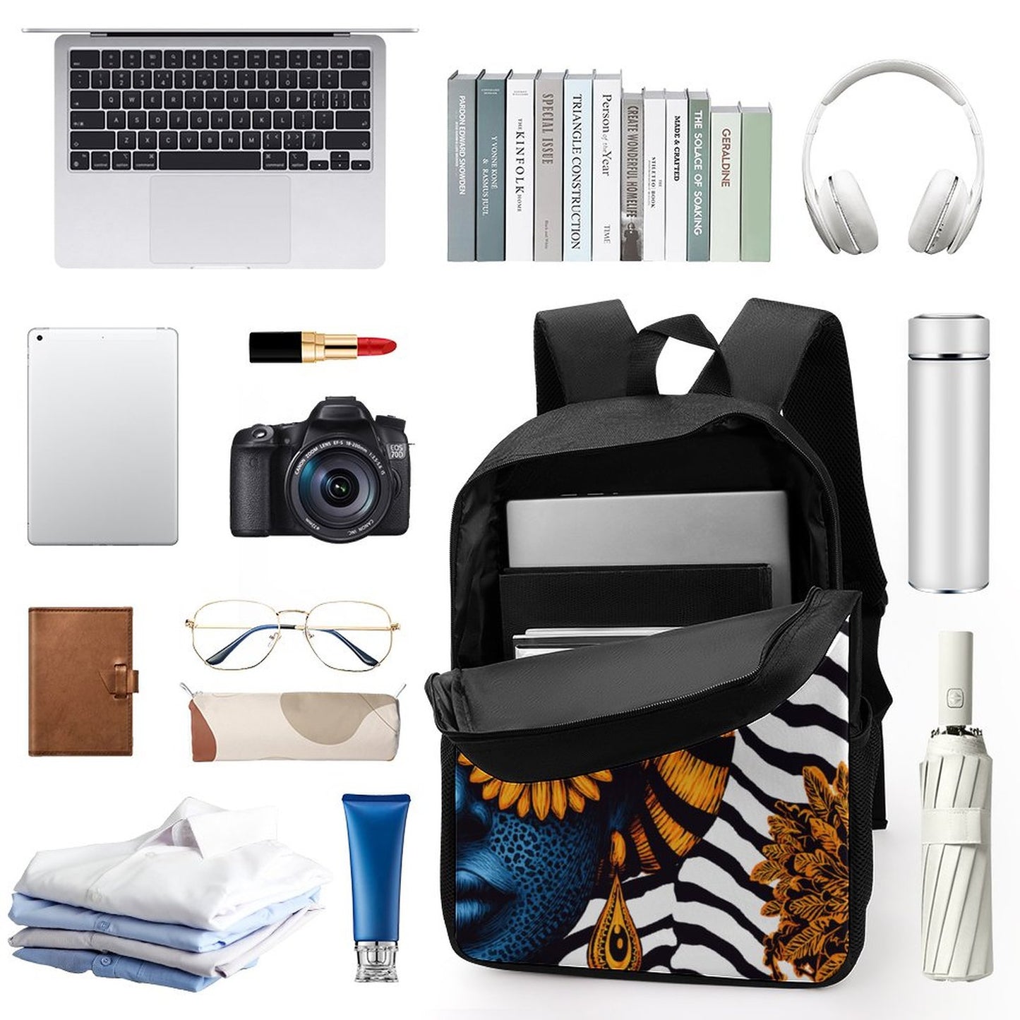 17 inch Black Schoolbag & Shoulder Backpack