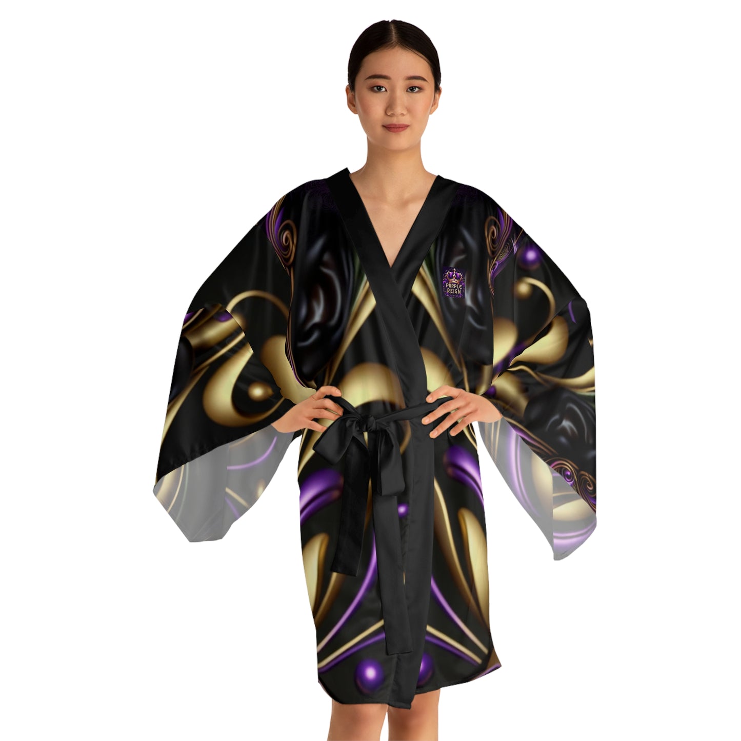 Purple Reign Long Sleeve Kimono Robe (AOP) #PR1