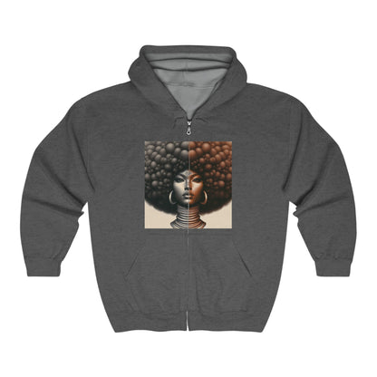 Afro Power Unisex Heavy Blend™ Full Zip Hooded Sweatshirt #AP5