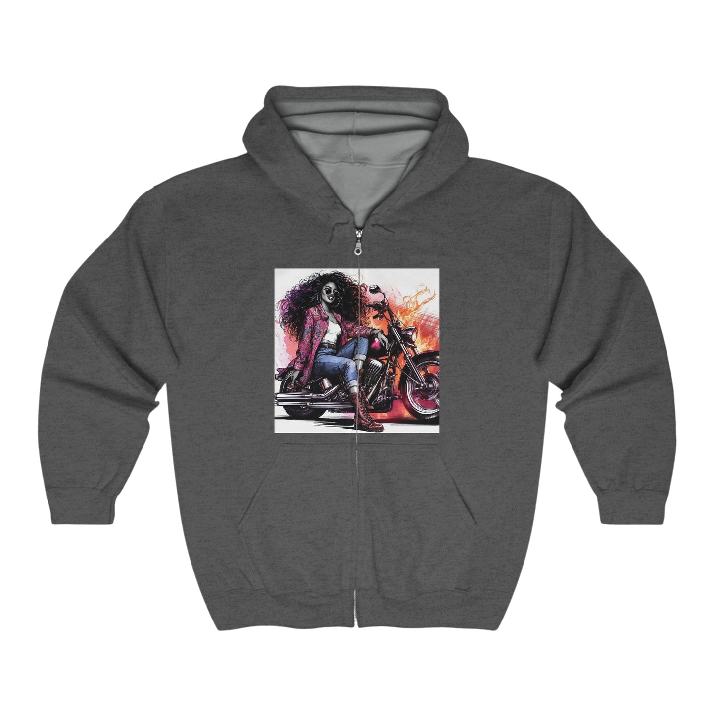 Born To Ride Unisex Heavy Blend™ Full Zip Hooded Sweatshirt #13MU