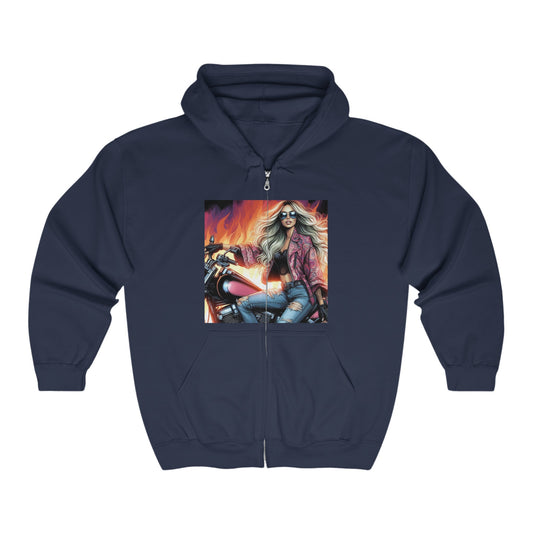 Born To Ride Unisex Heavy Blend™ Full Zip Hooded Sweatshirt #13MU