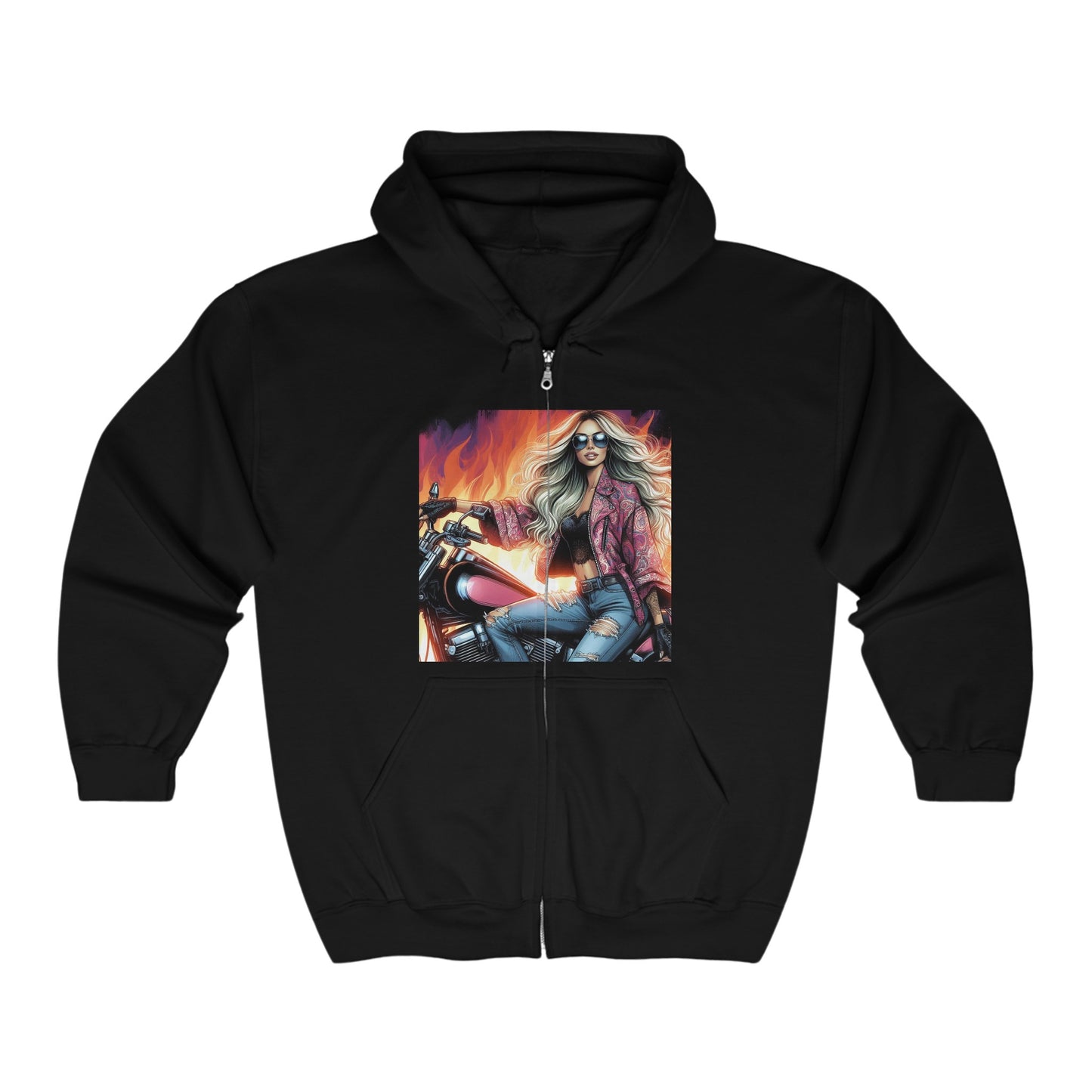 Born To Ride Unisex Heavy Blend™ Full Zip Hooded Sweatshirt #13MU