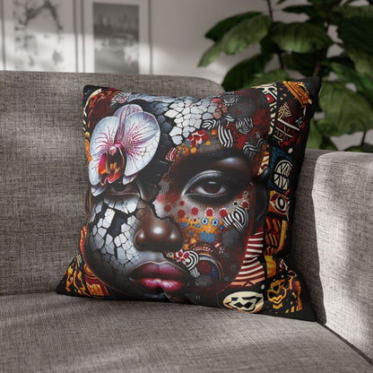 Cracked Beauty Spun Polyester Square Pillowcase #CB1