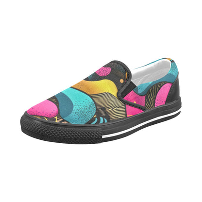 Vibrant Camo Kid's Canvas Slip-On Shoes Slip-on Canvas Shoes for Kid (Model 019)