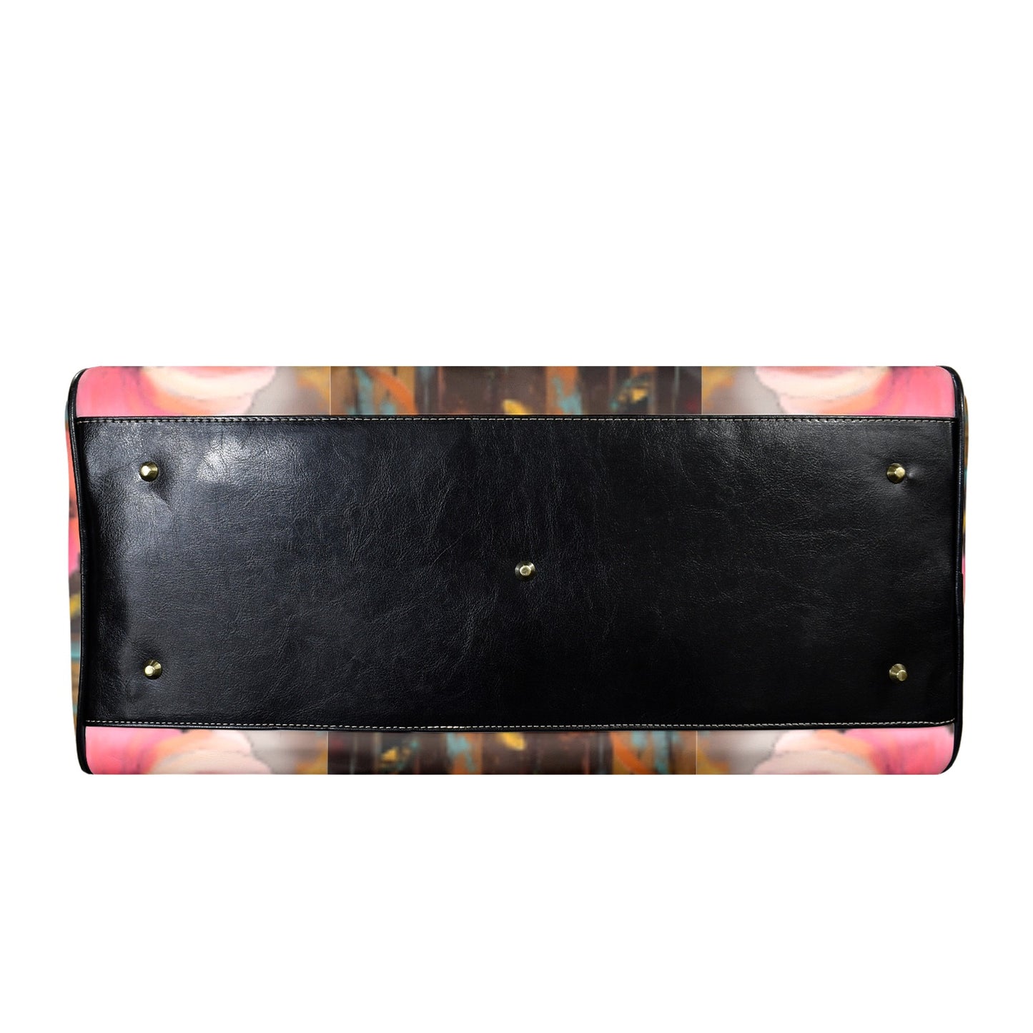 Floral AfroCentric Travel Bags Leather Travel Bag-Large (Short Patch) (1735)