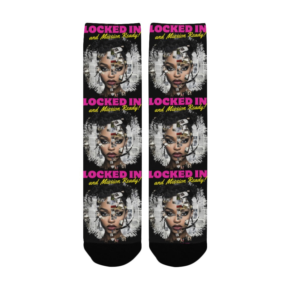 Locked In and Mission Ready Socks Custom Socks for Women