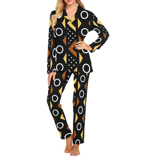 Afrocentric Pattern Women's Pajama Set Women's Long Pajama Set