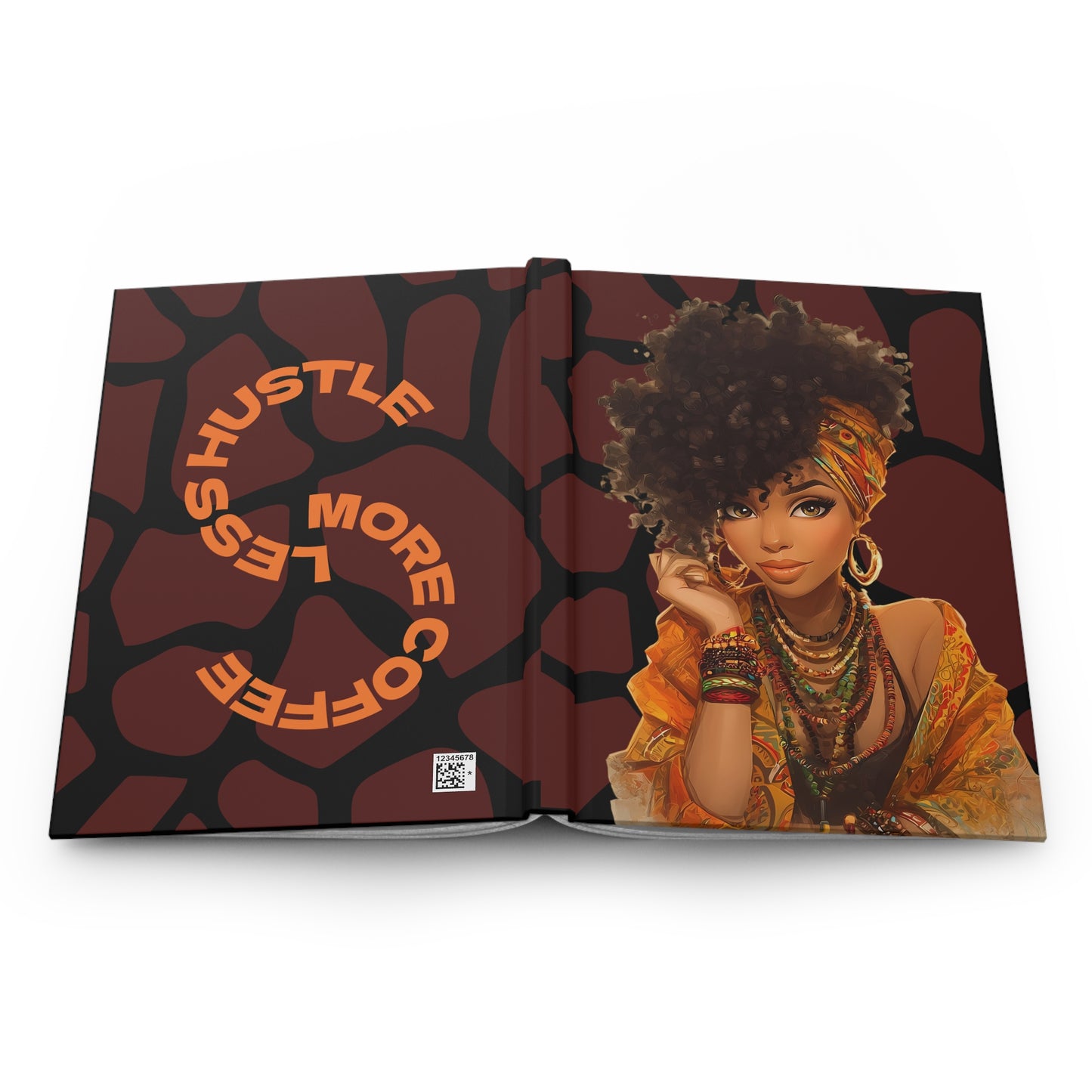 Afrocentric Hardcover Journal, Coffee Lover Planner, Black History Notebook, Inspirational Diary, Empowerment Sketchbook, Gratitude Journal,