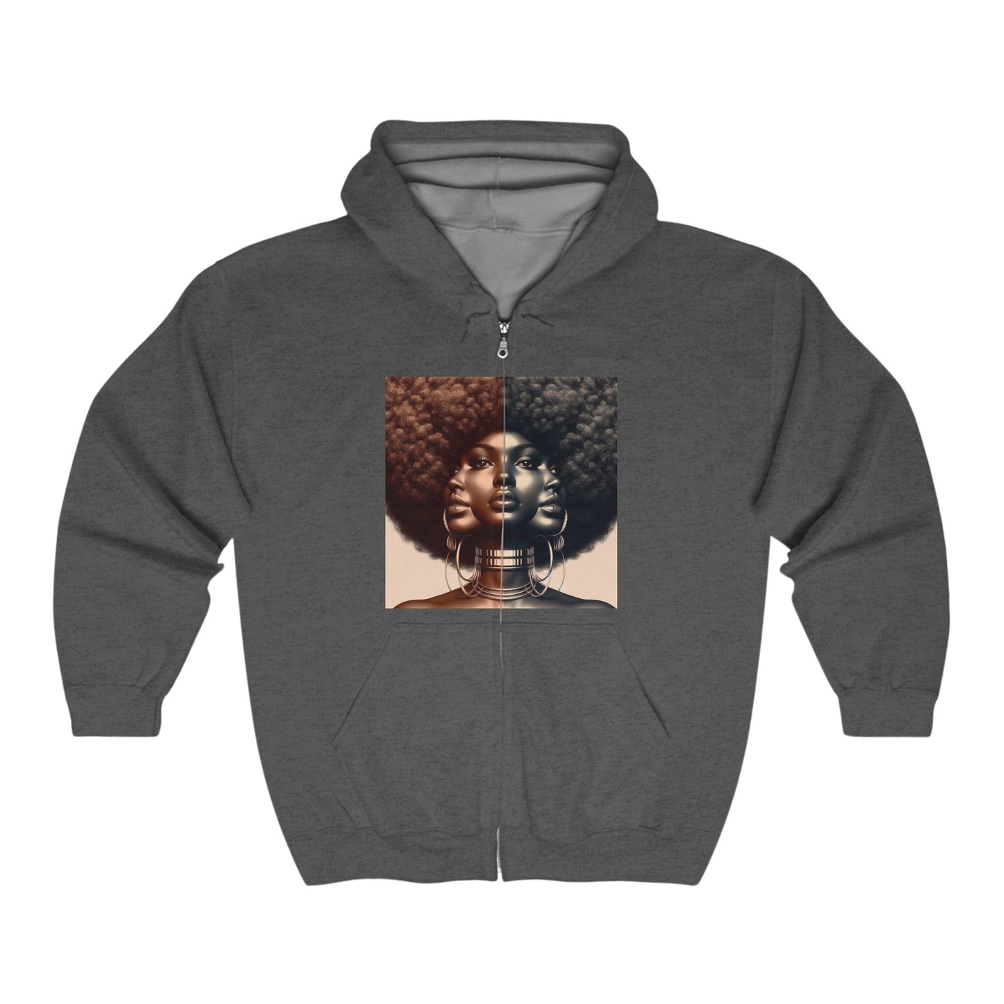 Afro Power Unisex Heavy Blend™ Full Zip Hooded Sweatshirt #AP7