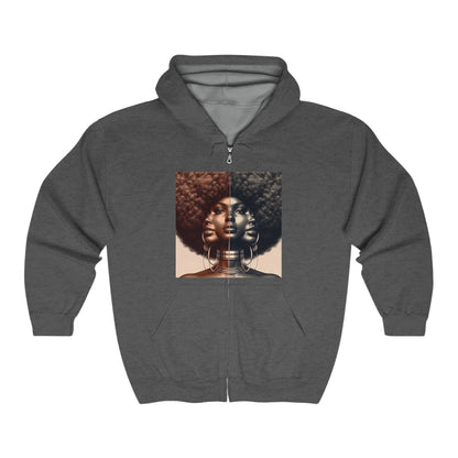 Afro Power Unisex Heavy Blend™ Full Zip Hooded Sweatshirt #AP7