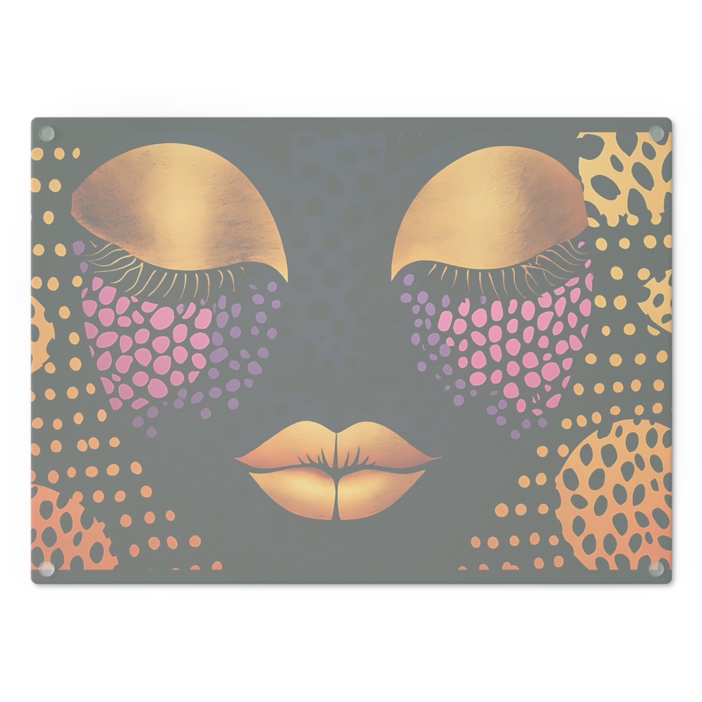 Artistic Glass Cutting Board with Elegant Face Design, Unique Kitchen Decor, Gift for Foodies, Modern Cooking, Stylish Kitchen Accessories