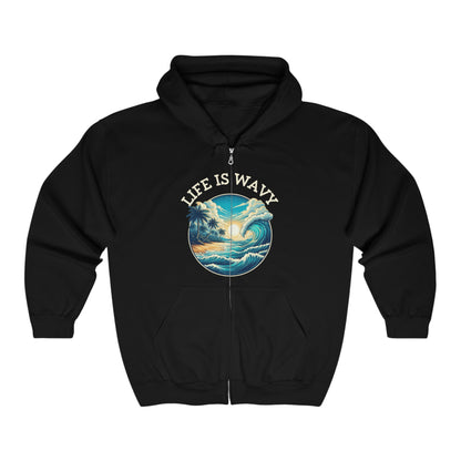 Life is Wavy Unisex Heavy Blend™ Full Zip Hooded Sweatshirt #LW2
