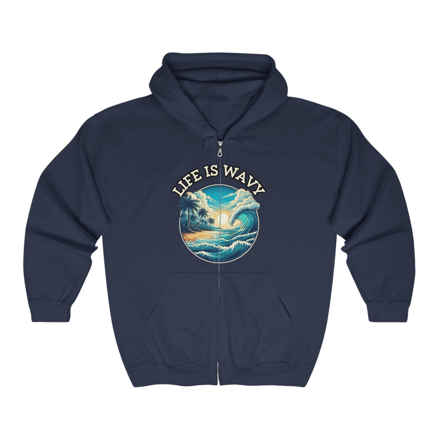 Life is Wavy Unisex Heavy Blend™ Full Zip Hooded Sweatshirt #LW2
