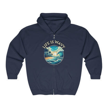 Life is Wavy Unisex Heavy Blend™ Full Zip Hooded Sweatshirt #LW2