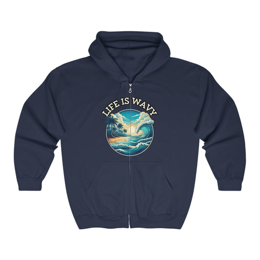 Life is Wavy Unisex Heavy Blend™ Full Zip Hooded Sweatshirt #LW2