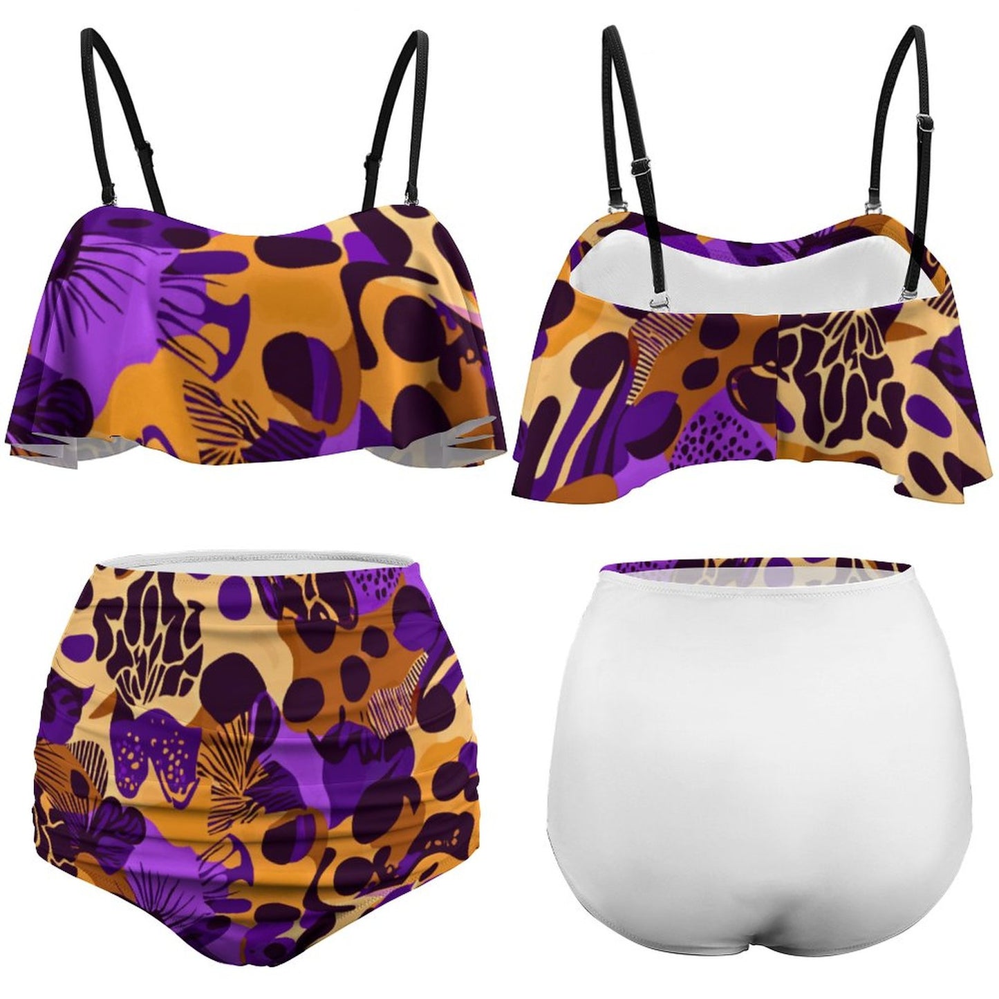 2-Piece Ruffle Tankini Swimsuit BK2080 (All-Over Printing)