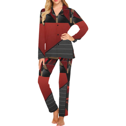 Dual Faced Women's Pajama Set Women's Long Pajama Set