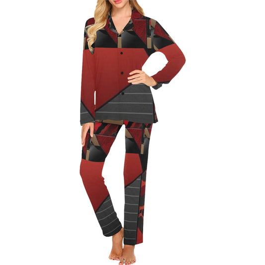 Dual Faced Women's Pajama Set Women's Long Pajama Set