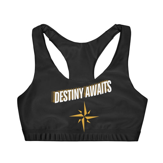Destined For Greatness Girls' Double Lined Seamless Sports Bra (AOP) #1