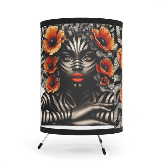 Zebra Fantasy Tripod Lamp with High-Res Printed Shade, US\CA plug #SZ35