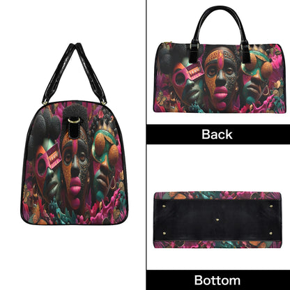 AfroCentric Masks Travel Bag Large Capacity Travel Bag-Large (Black Short Patch) (1737)
