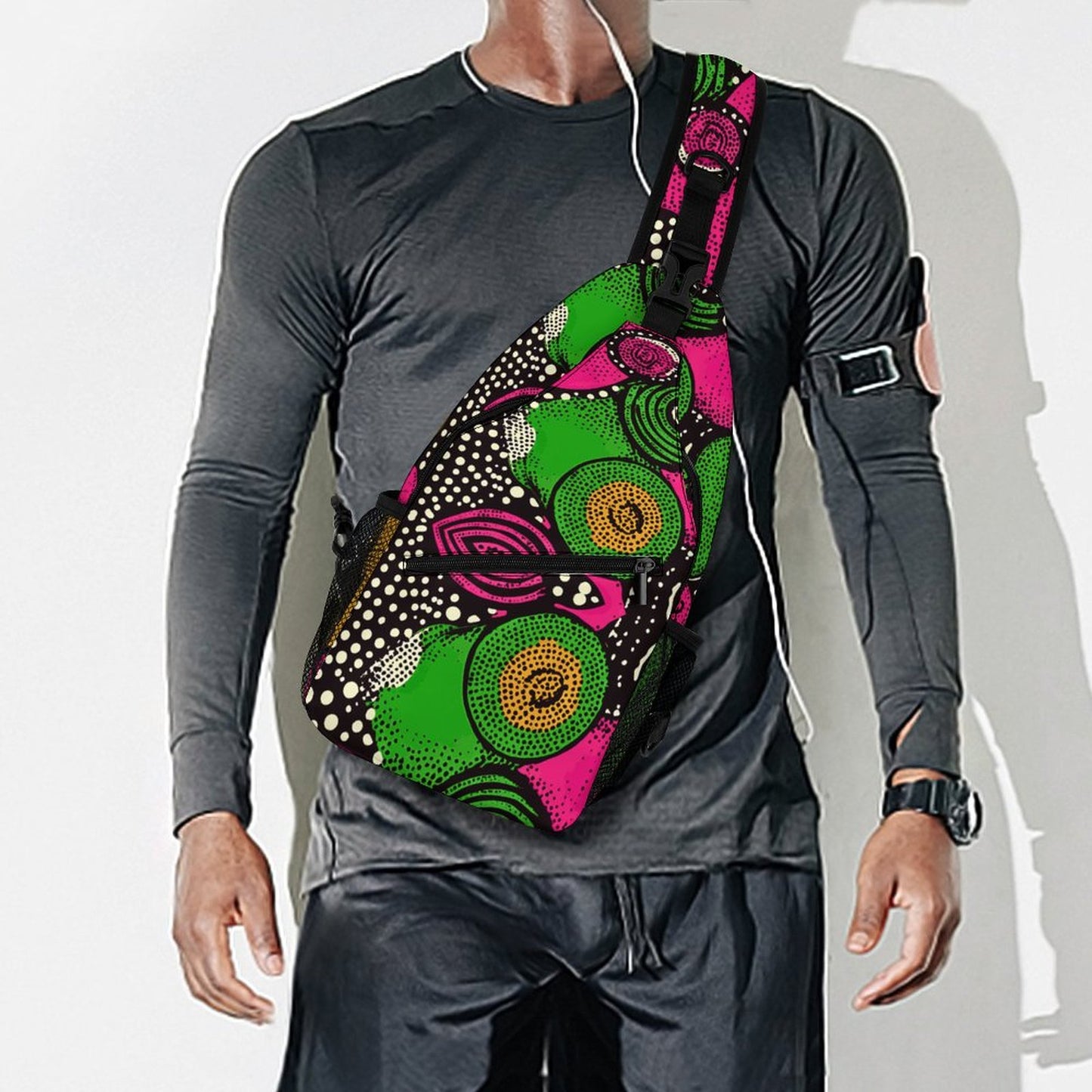 Abstract Create Unique Sling Bags with Our durable polyester (All-Over Printing)