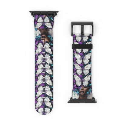 Colorful Butterfly Beauty Watch Band, Adjustable Smartwatch Strap, Floral Pattern, Unique Gift, Spring Fashion Must-Have #BB1