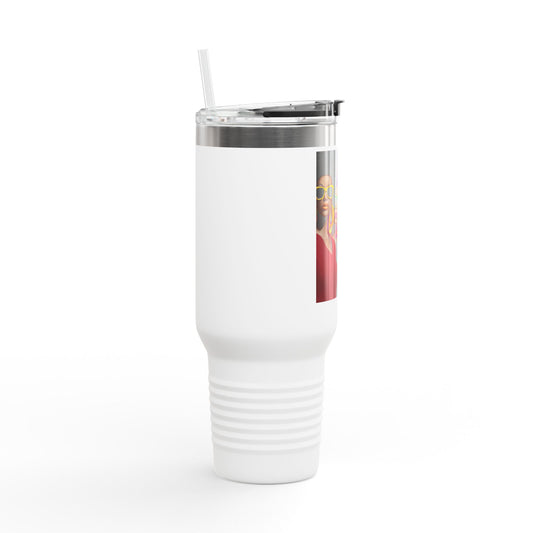 Afrocentric Tumbler Mug, Black Woman Afro Sunglasses Drinkware, Travel Coffee
