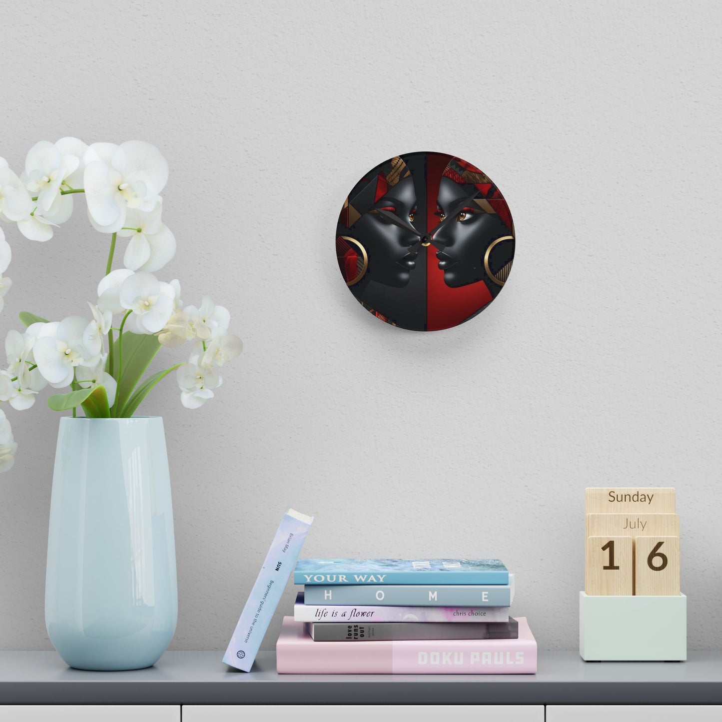 Dual Faced Acrylic Wall Clock #DF1