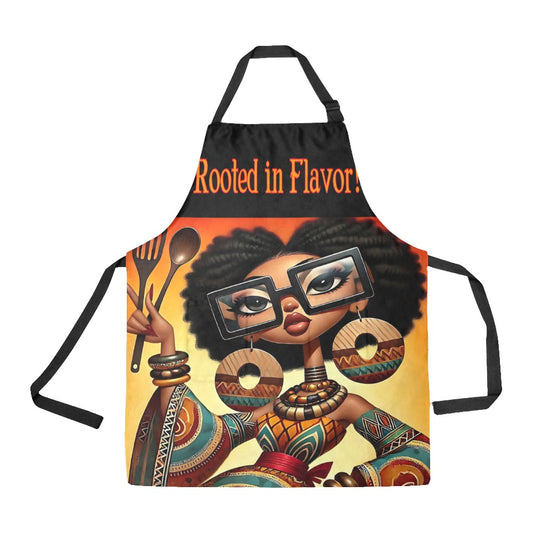 Rooted in Flavor Kitchen Apron All Over Print Apron