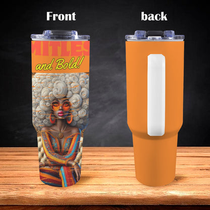 Limitless and Bold 40 oz Tumbler With White Handle 40oz Tumbler with White Handle