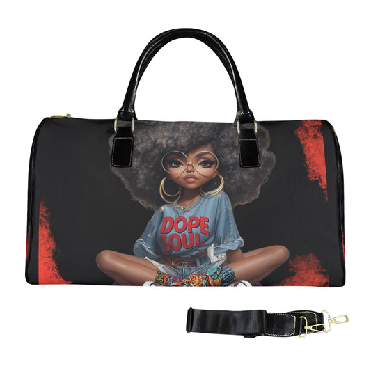 Dope Soul Large Capacity Travel Bag-Large (Black Short Patch) (1737) Large Capacity Travel Bag-Large (Black Short Patch) (1737)