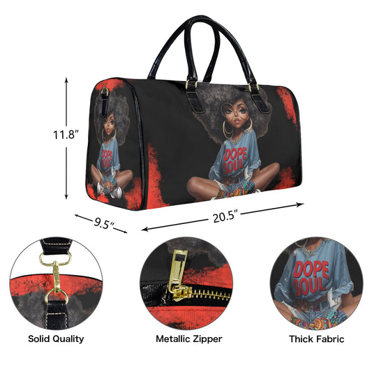 Dope Soul Large Capacity Travel Bag-Large (Black Short Patch) (1737) Large Capacity Travel Bag-Large (Black Short Patch) (1737)