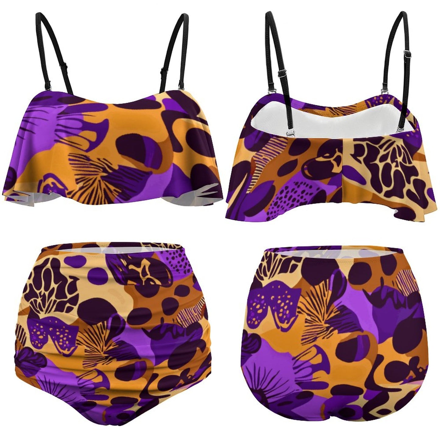 2-Piece Ruffle Tankini Swimsuit BK2080 (All-Over Printing)
