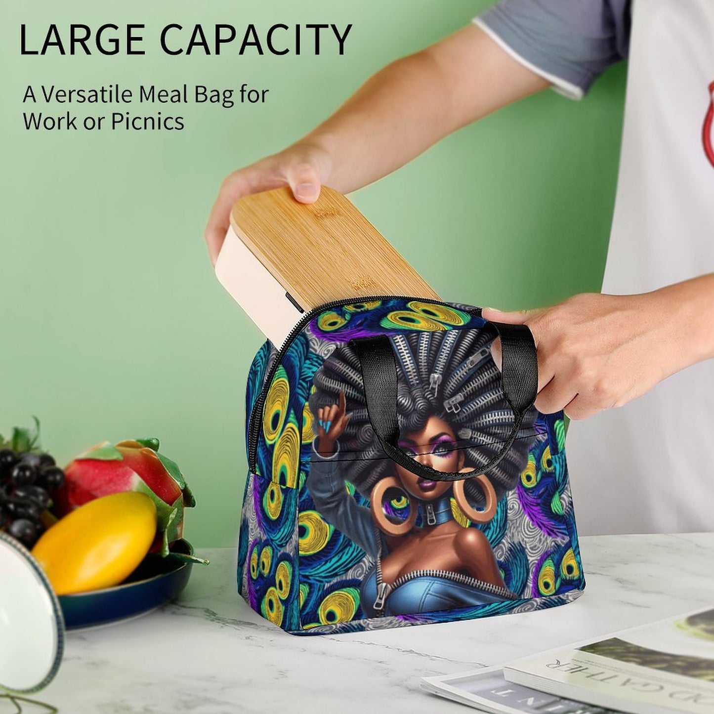 Insulated Lunch Bag with Pocket (All-Over Printing)
