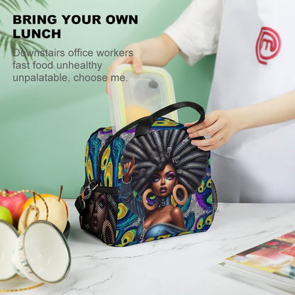 Insulated Lunch Crossbody Bag with Strap for Office School Picnic (All-Over Printing)