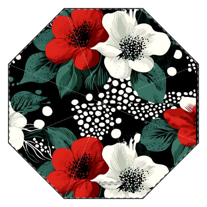 Umbrella, Floral Design, Sun Protector, Beach Accessory, Automatic Foldable