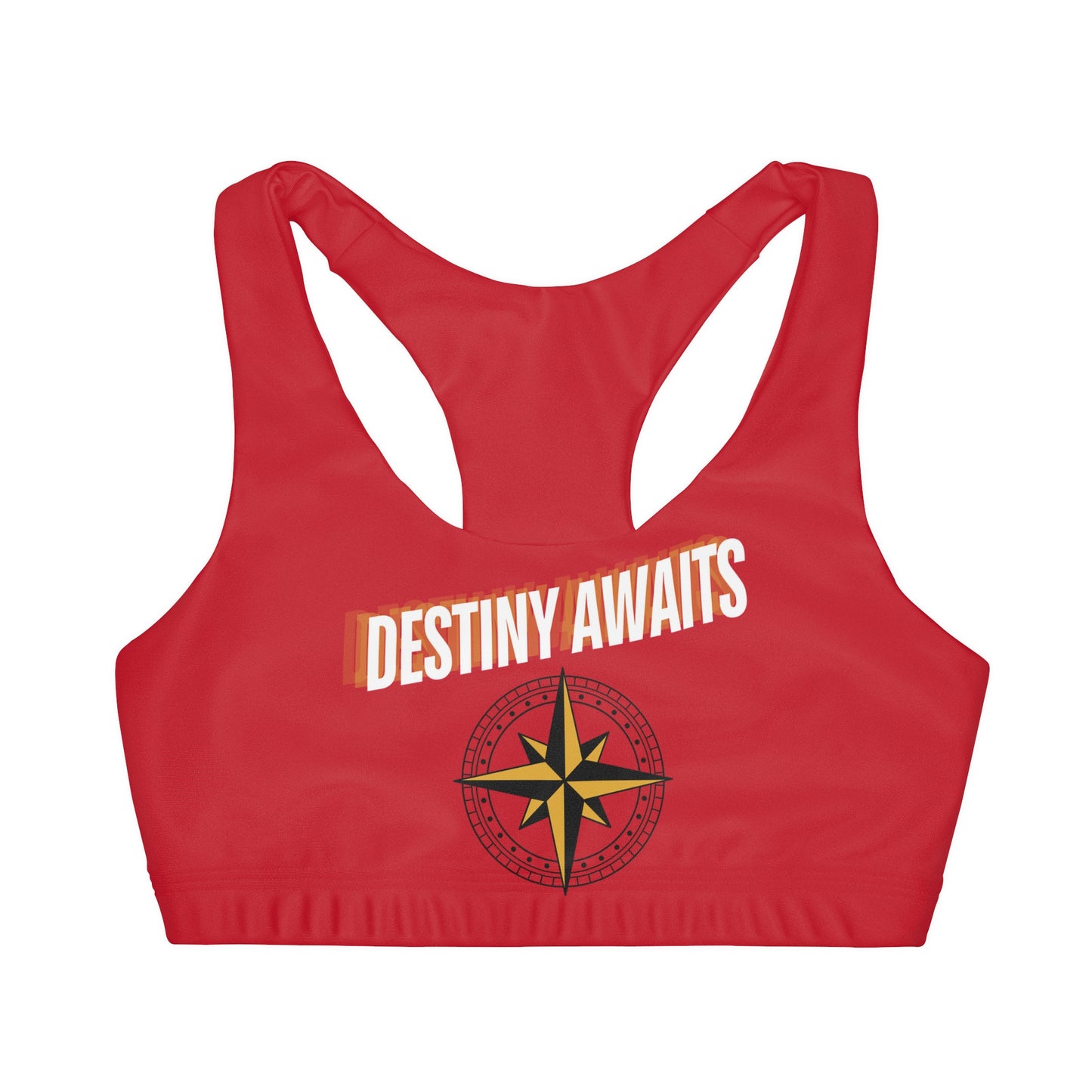 Destined For Greatness Girls' Double Lined Seamless Sports Bra (AOP) #1