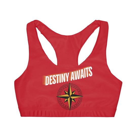 Destined For Greatness Girls' Double Lined Seamless Sports Bra (AOP) #1