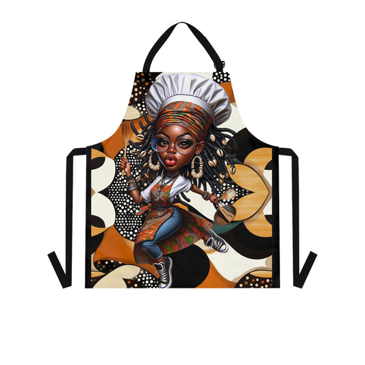 Afrocentric Apron - Bold Graphic Kitchen Cooking Wear, African Inspired Chef Apron