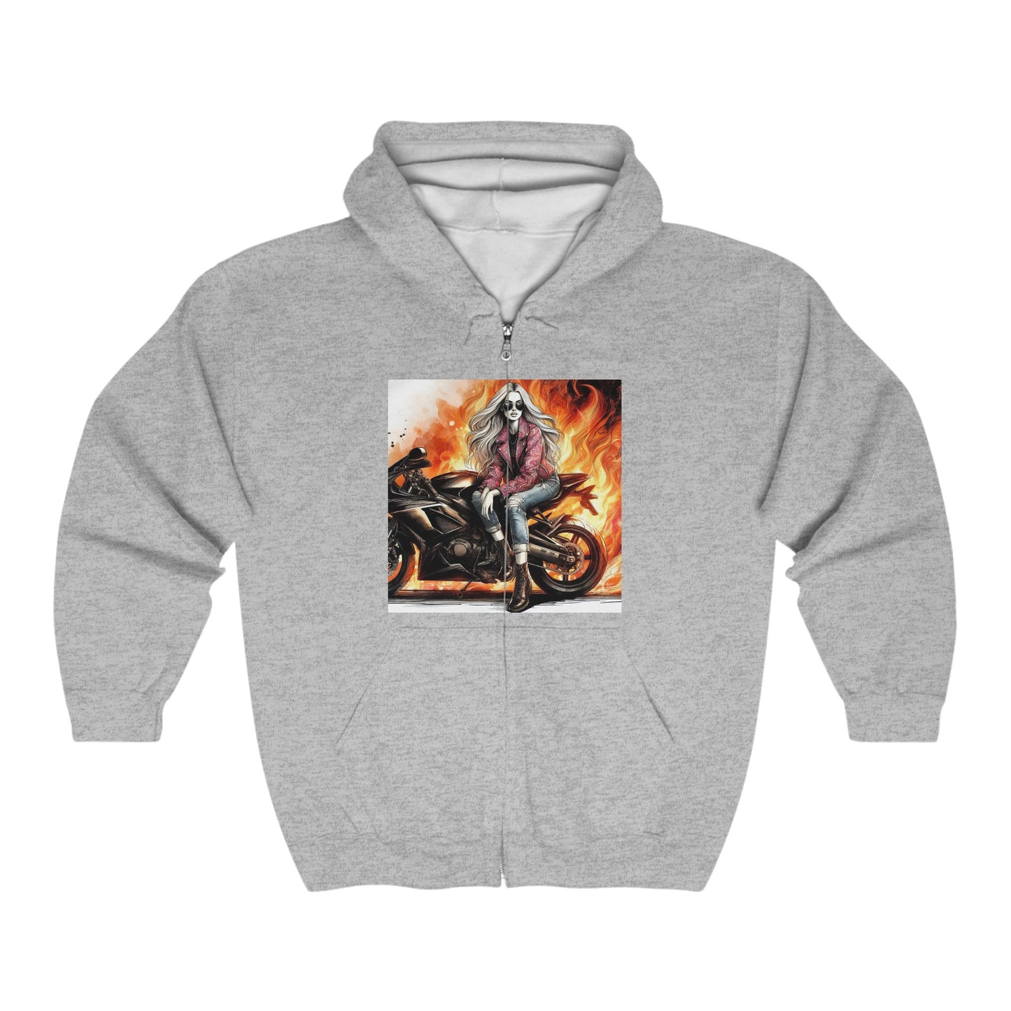 Born To Ride Unisex Heavy Blend™ Full Zip Hooded Sweatshirt #13MU