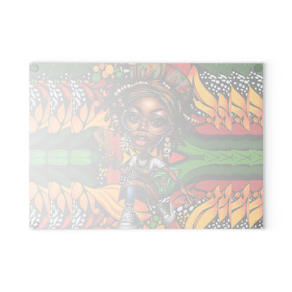 Glass Cutting Board, Afrocentric Kitchen Decor, Ankara Pattern Glass Board, Ethnic Design Cheese Board, Unique Housewarming Gift