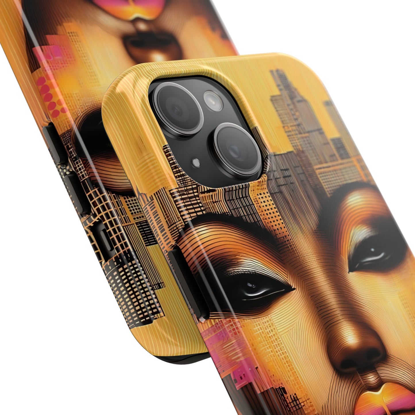 Afrocentric Tough Phone Case, City Girl On The Move Unique Design, Urban Street Style, Protective Cellphone Cover, Trendy Mobile Accessory