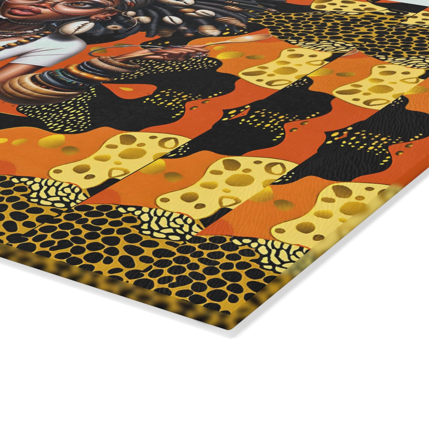 Glass Cutting Board, Afrocentric Kitchen Decor, Ankara Pattern Glass Board, Ethnic Design Cheese Board, Unique Housewarming Gift