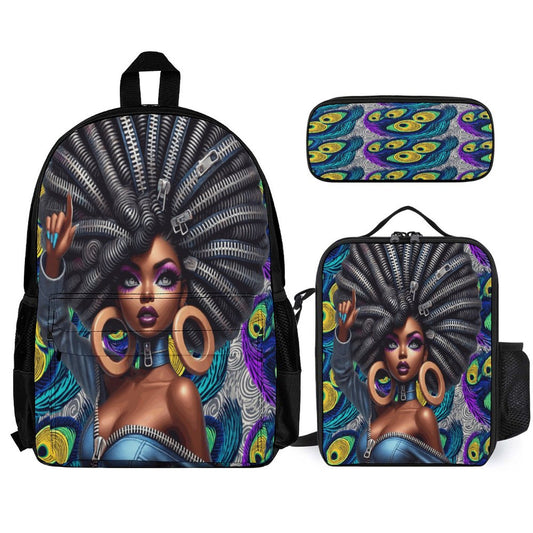 Set of 3 Bags (Shoulder Bag Lunch Bag & Pencil Pouch)