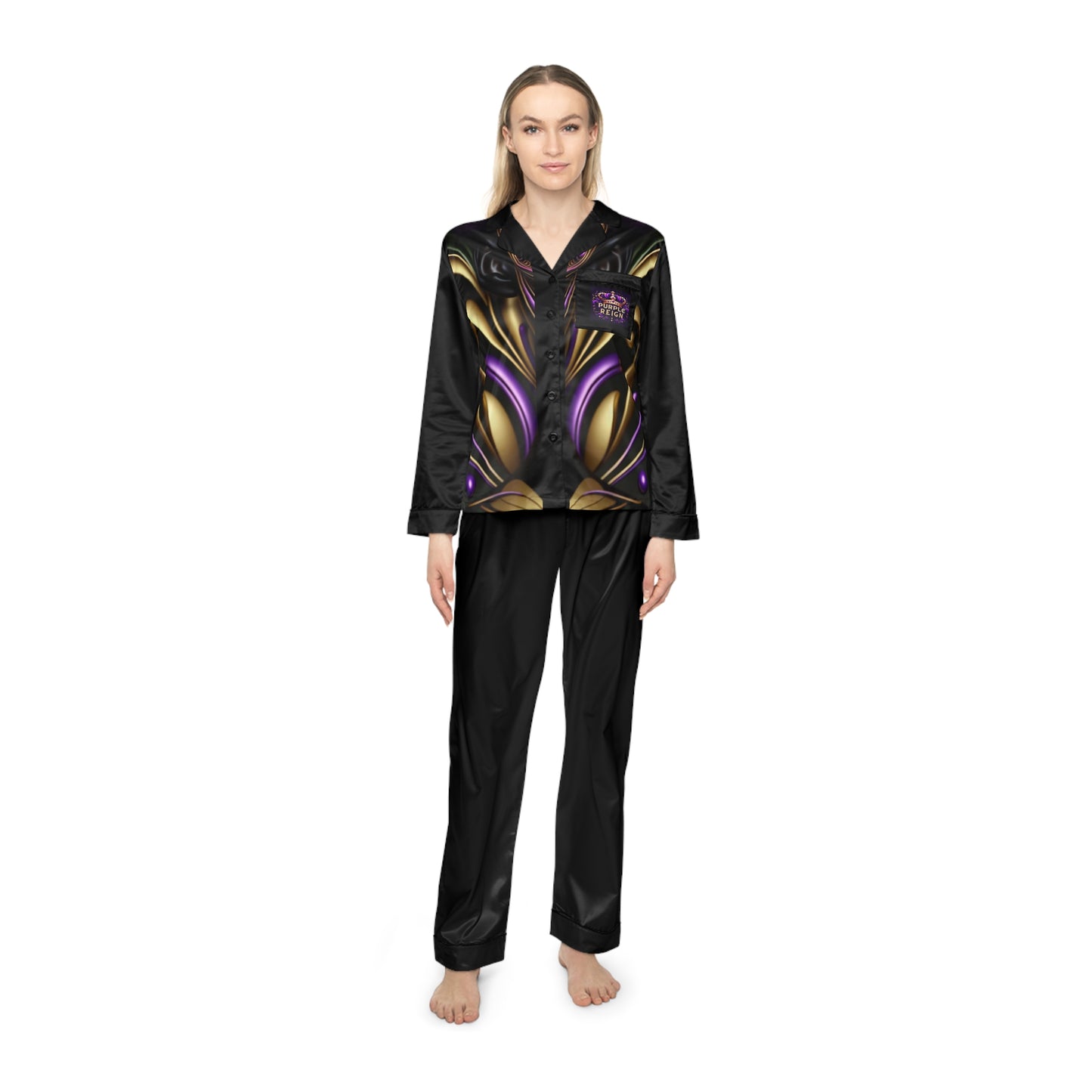 Purple Reign Women's Satin Pajamas (AOP) #PR2
