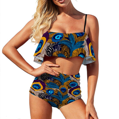 2-Piece Ruffle Tankini Swimsuit BK2080 (All-Over Printing)