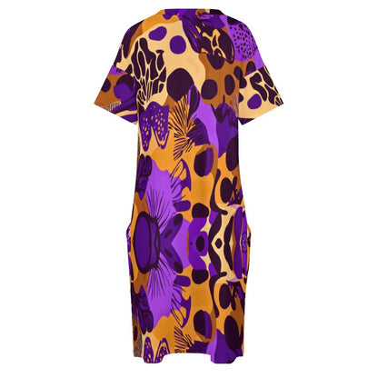 V-Neck Baggy Dress with Pocket LQ