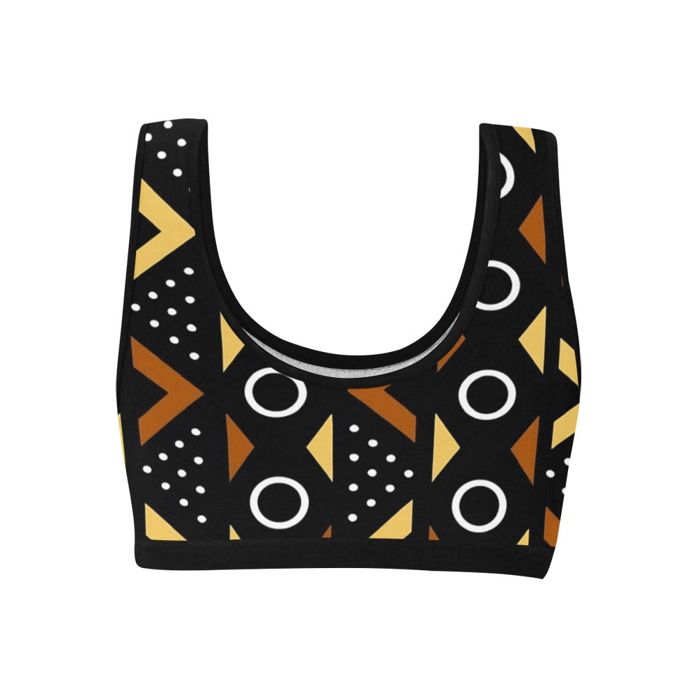 Afro Pattern Sports Bra Women's All Over Print Sports Bra (Model T52)