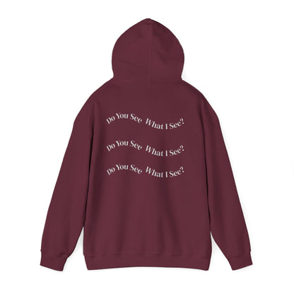 Do You See What I See? Afrocentric Abstract Puzzle Piece Unisex Hoodie Sweatshirt, Woman Print Face Hand Art, Hooded, Black